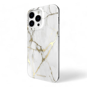 Estuche switcheasy marble iphone 14 pro max champagne white color blanco