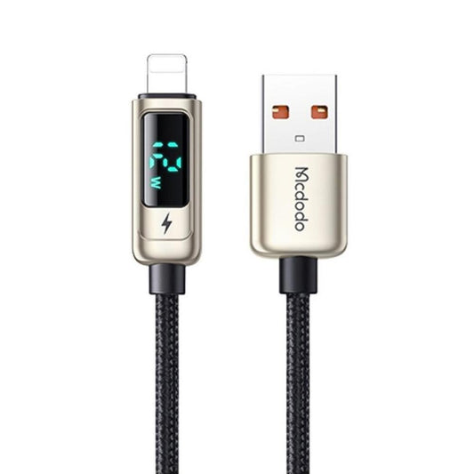 Ca-9941 1.2M Long Iphone Led With Measurement Screen Usb A Lighting Fast Charger 3A Gray