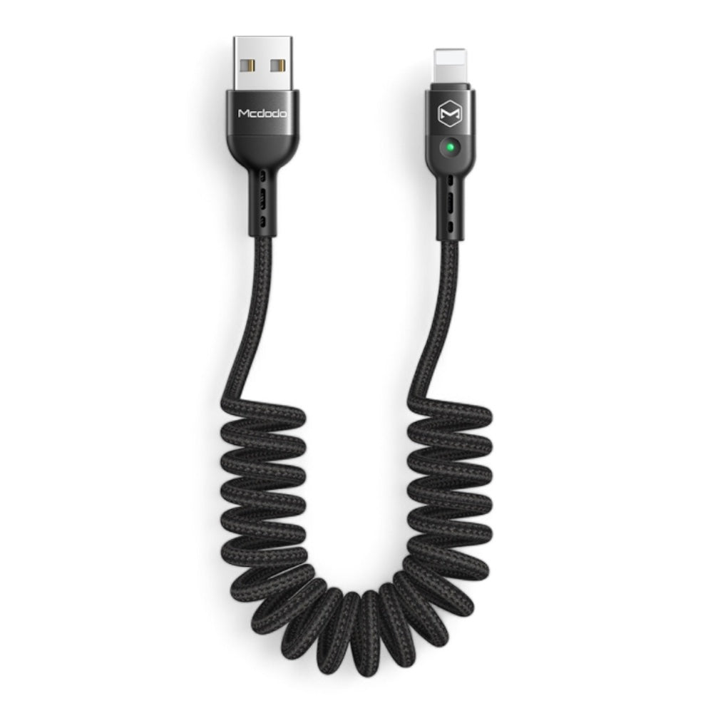 Cable mcdodo lightning ca-6410 omega series cable de datos y a lightning colocho longitud 1.8 m color negro DIGITALSHOP