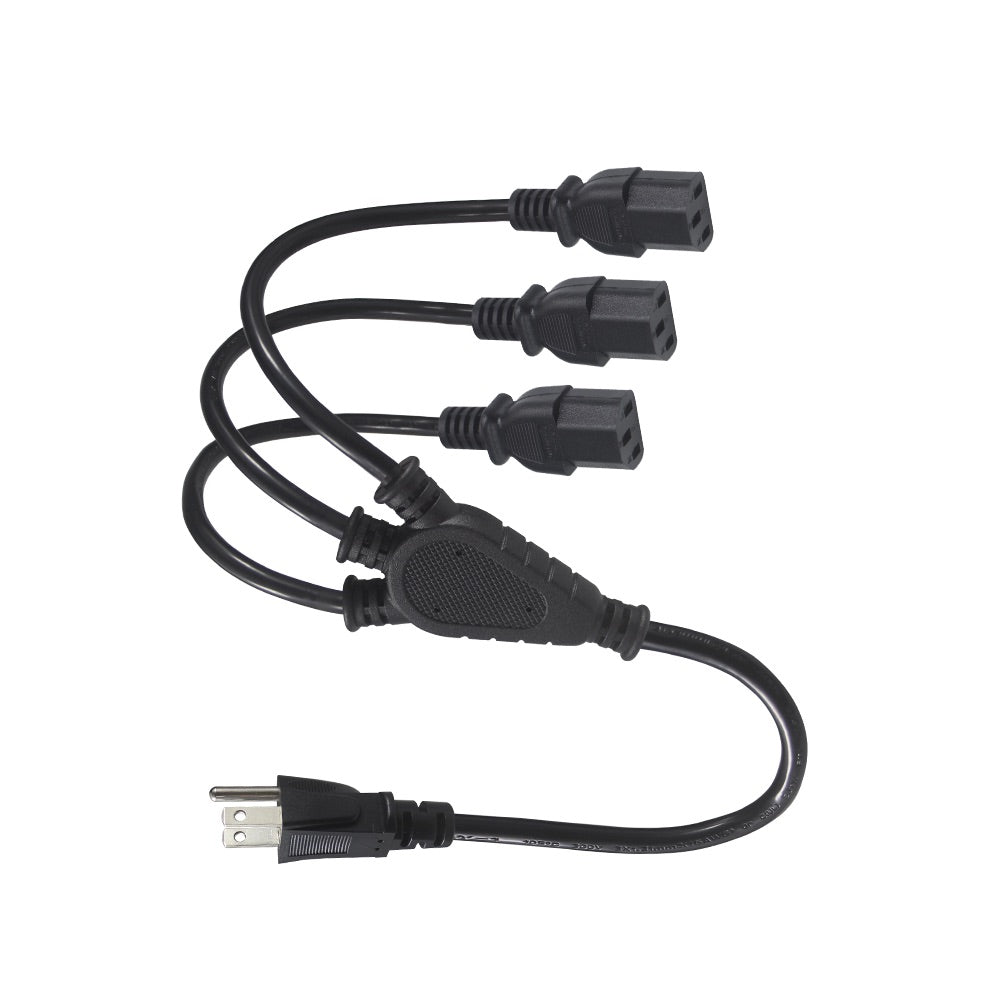 Cable Generico Pared  Extension 3 Conectores Color Negro DIGITALSHOP