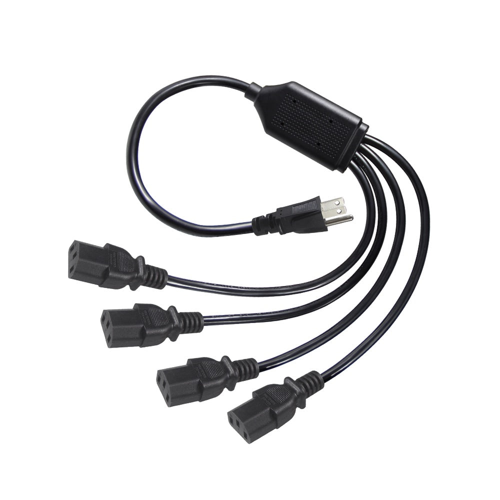 Cable Generico Pared  Extension 4 Conectores Color Negro