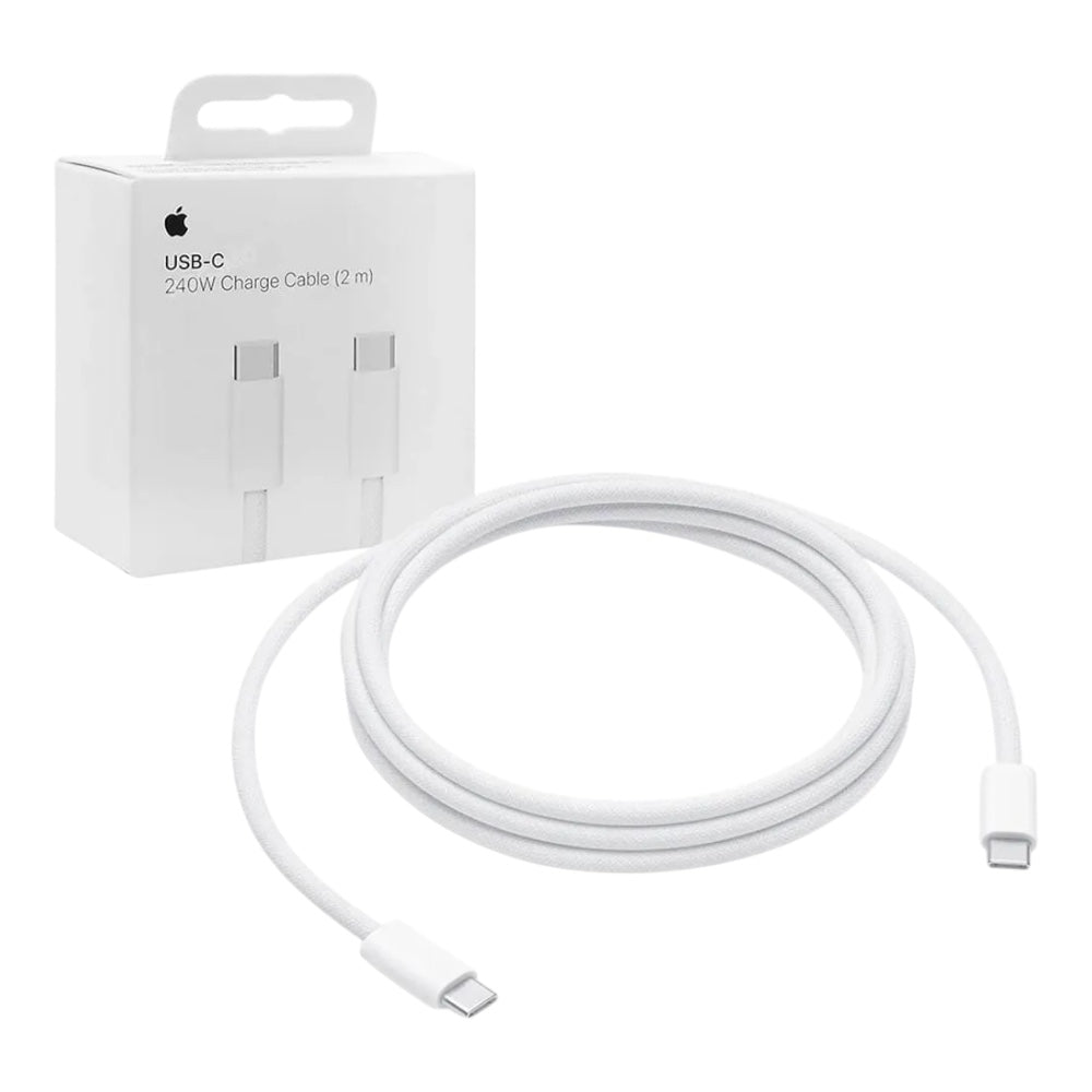 Cable apple tipo c  a tipo c 240w trenzado 2m color blanco