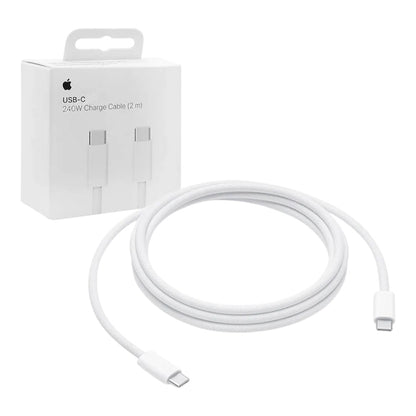 Cable apple tipo c  a tipo c 240w trenzado 2m color blanco