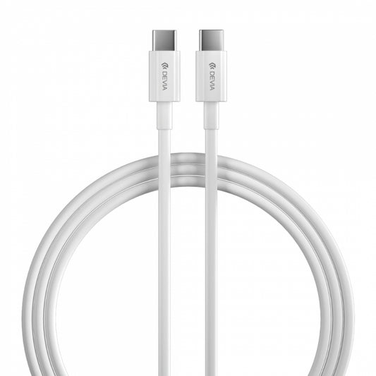 Cable Devia Tipoc Smart Series Pd 60W Type-C To Type-C Fast Cable (3A,2M) White Color