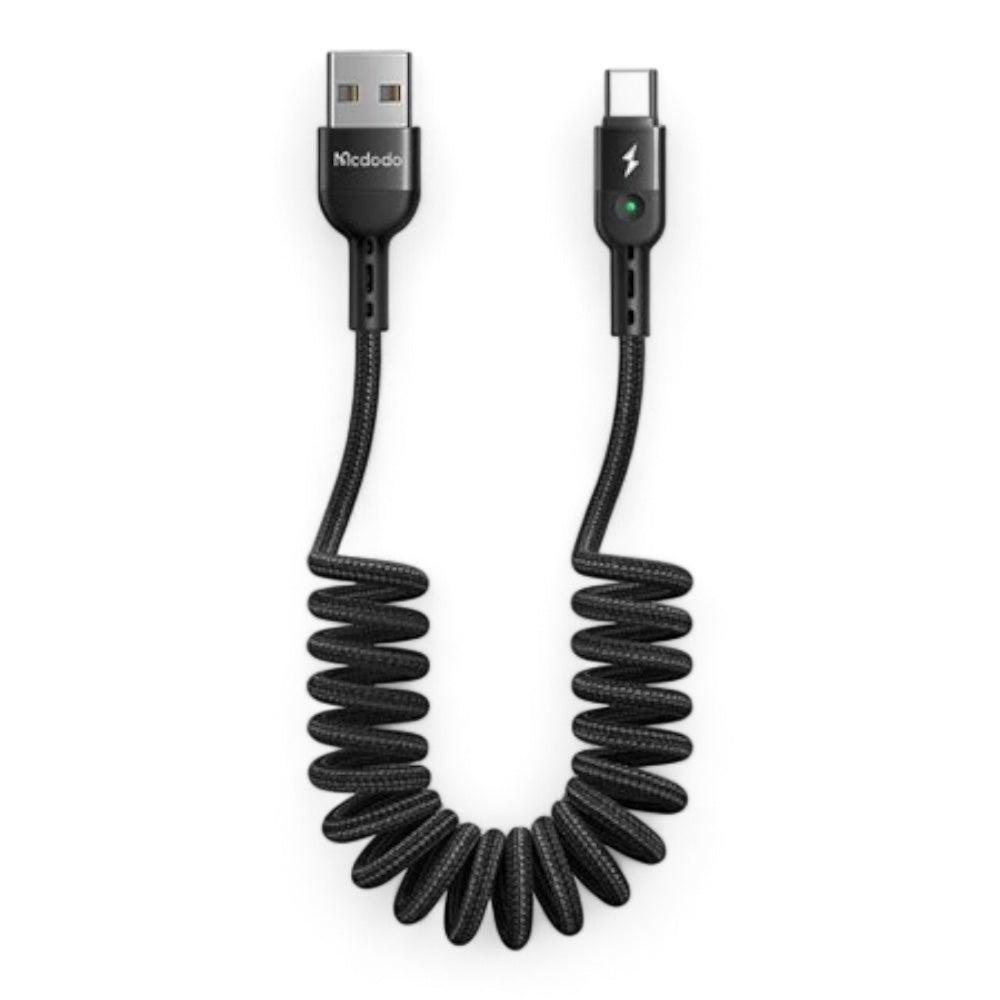 Cable mcdodo usb ca-6420 omega ca-6420 colocho usb a usb-c 1.8m  color negro