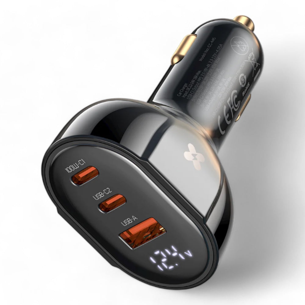 Cargador mcdodo carro cc-4450 128w dual usb c+ usb car charger color negro - DigitalShopSA