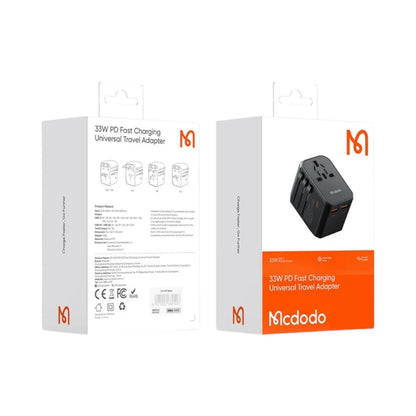 Mcdodo CP-4290 Universal Travel Wall Charger 33W 3 Ports Fast Charging Black