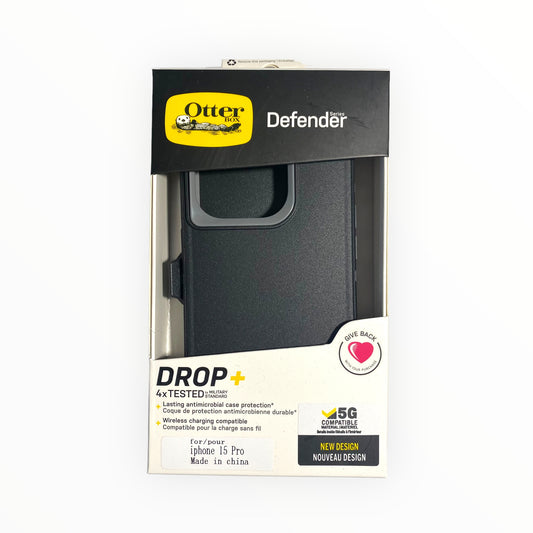 Estuche otterbox defender iphone 15 pro color negro/gris