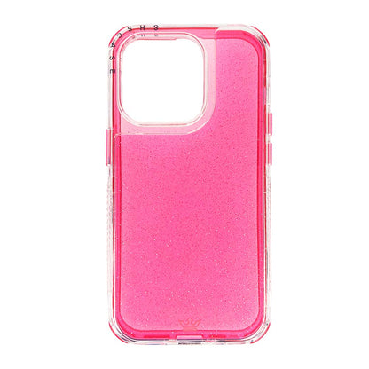 Glitter king case for iPhone 14 pro max defender in fuchsia color