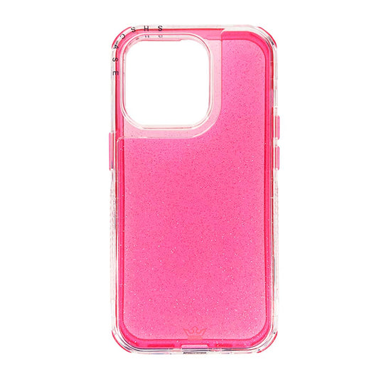 Estuche el rey glitter iphone 14 pro max defender color fucsia