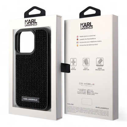 Estuche karl lagerfeld hard case iphone 15 pro  - pc/tpu compatible case with card holder black color negro