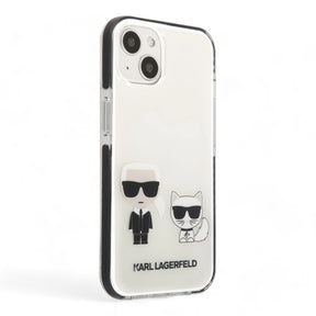 Estuche karl lagerfeld hard case iphone 13  - hc tpe k&choupette bodies white  color transparente