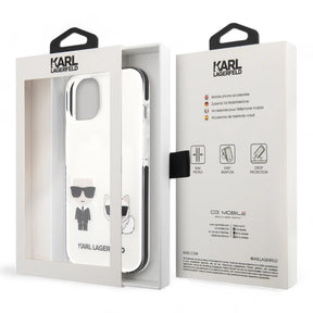 Estuche karl lagerfeld hard case iphone 13  - hc tpe k&choupette bodies white  color transparente