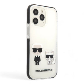 Estuche karl lagerfeld hard case iphone 13 pro  - hc tpe k&choupette bodies white color transparente