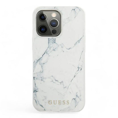 guess hard case iphone 13 pro hard case white pc/tpu marble design white color