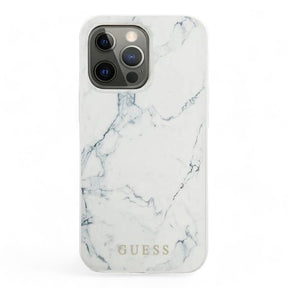 Estuche guess hard case iphone 13 pro hard case white pc/tpu marble design color blanco