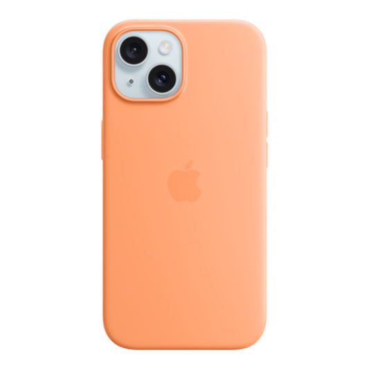 Estuche apple magsafe iphone 15 silicone color papaya