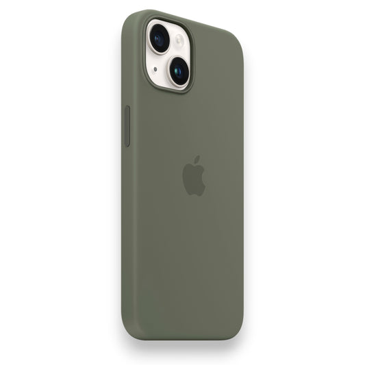 Apple magsafe iphone 15 plus silicone case olive green