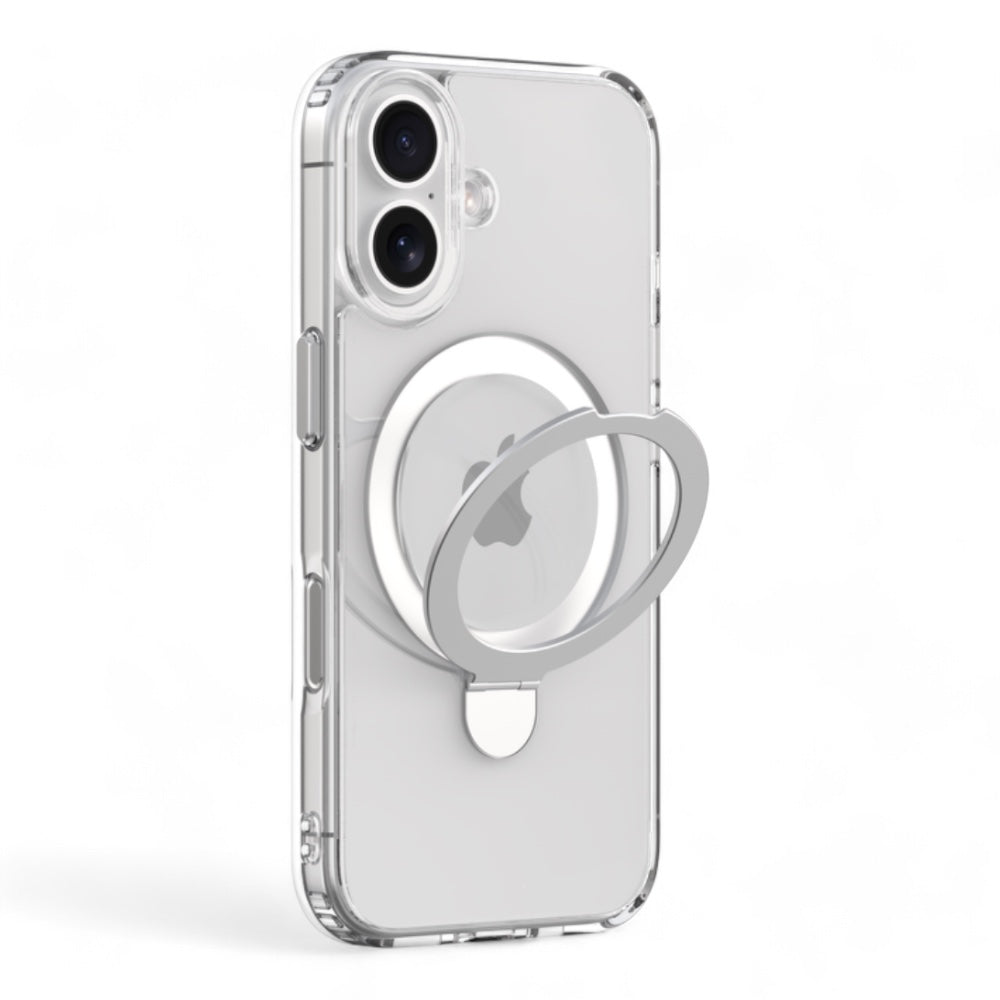 Case devia magsafe iphone 16 clean series magnetic shockproof case with bracket transparent color