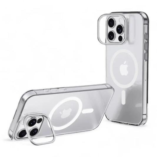 Estuche devia magsafe iphone 16 snow crystal series magnetic shockproof case with bracket color transparente DIGITALSHOP