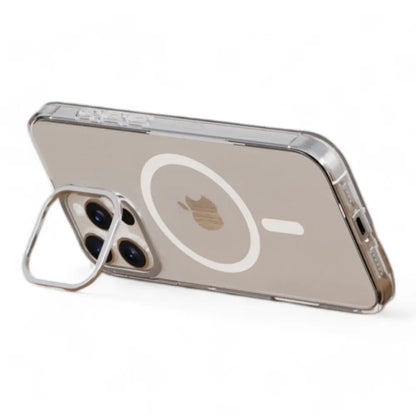 Estuche devia magsafe iphone 16 snow crystal series magnetic shockproof case with bracket color transparente DIGITALSHOP