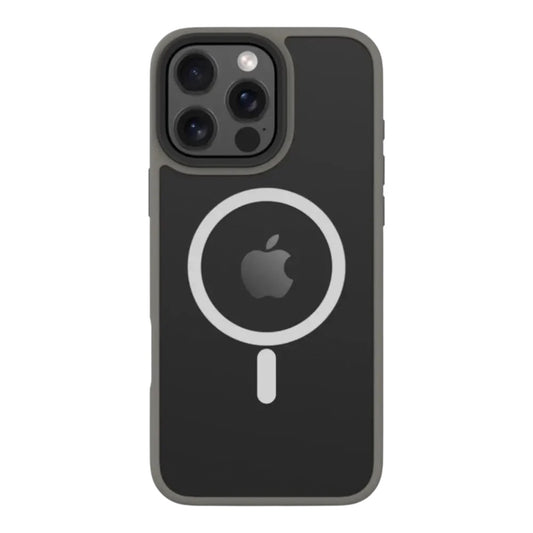 Estuche devia magsafe iphone 16 pino series magnetic shockproof case color gris/oscuro