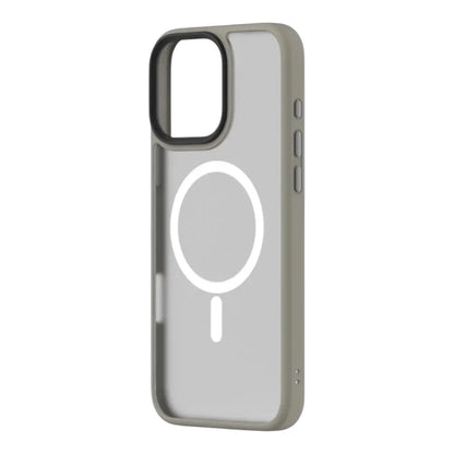 Estuche devia magsafe iphone 16 pino series magnetic shockproof case color gris/oscuro