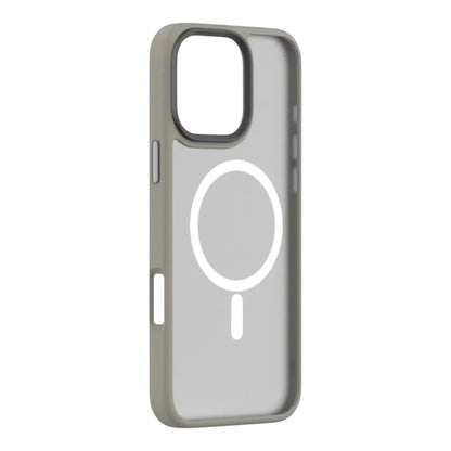 Estuche devia magsafe iphone 16 pino series magnetic shockproof case color gris/oscuro