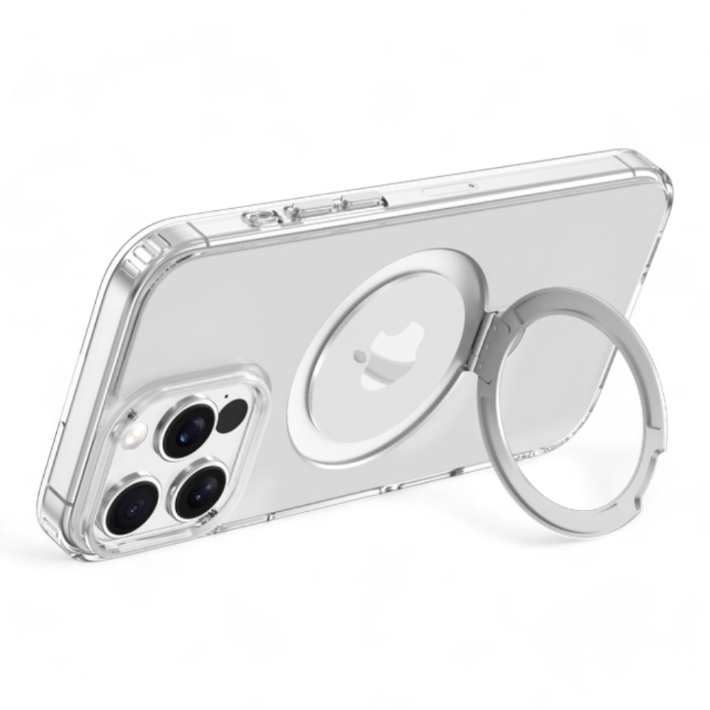 Estuche devia magsafe iphone 16 pro max clean series magnetic shockproof case with bracket color transparente