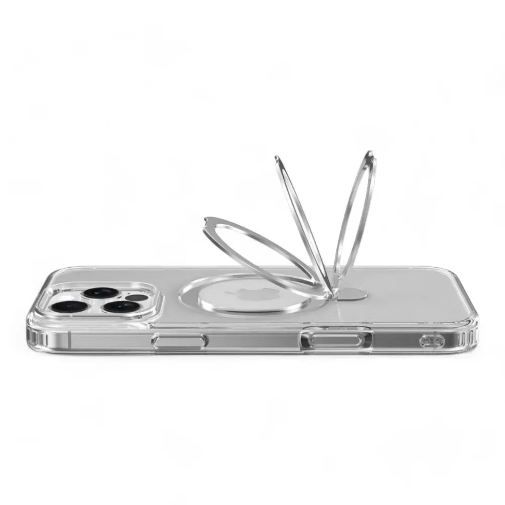 Estuche devia magsafe iphone 16 pro clean series magnetic shockproof case with bracket color transparente DIGITALSHOP