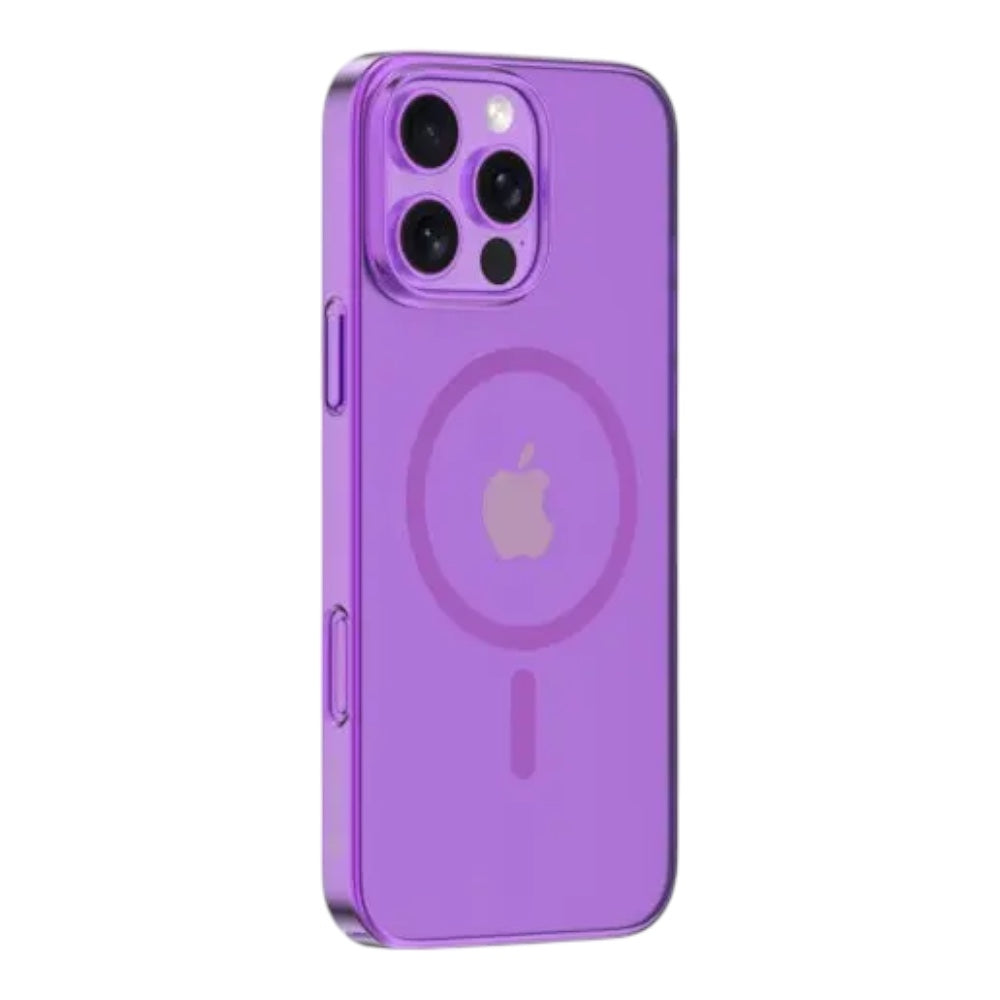 Estuche devia magsafe iphone 16 pro glimmer magnetic series case(pc) color rosado