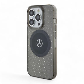 Estuche mercedes-benz magsafe iphone 15 pro pc/tpu black transparent mafsafe compatible case star pattern color negro