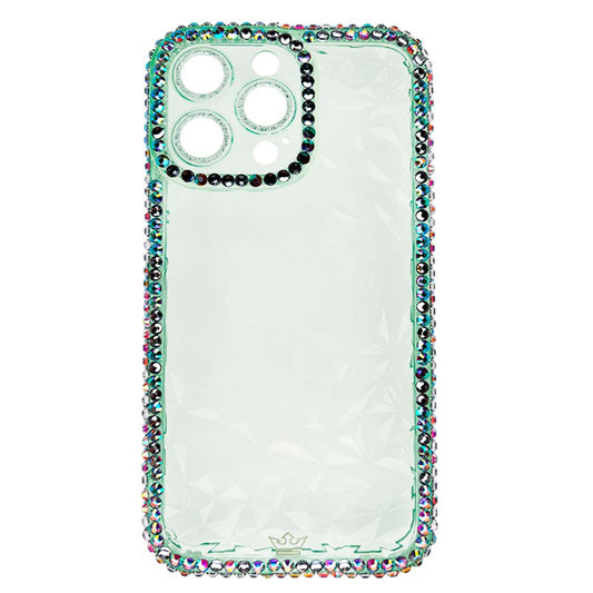 El Rey Marco Case for Iphone 12 Pro Max Diamonds Transparent Green Color