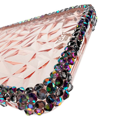 Estuche el rey marco iphone 12 pro max diamantes transparente color rosado