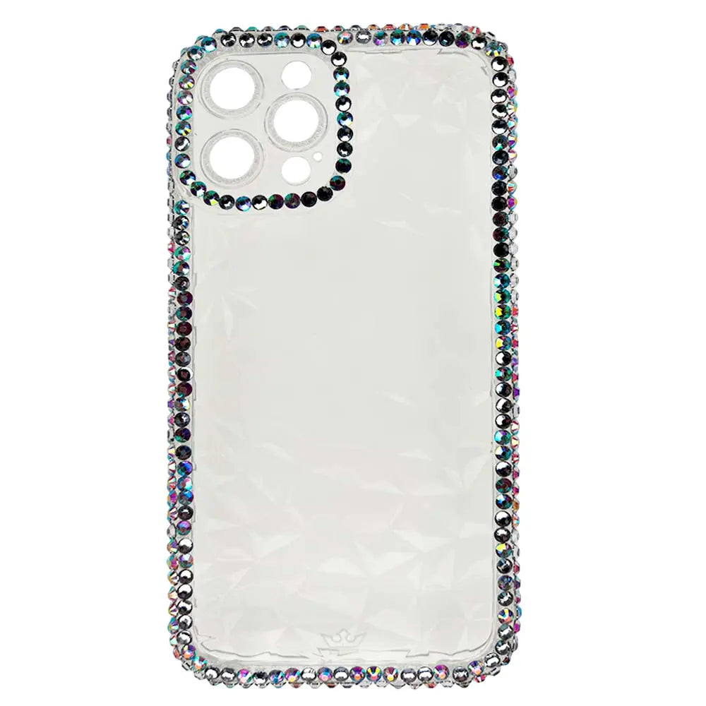 Estuche el rey marco iphone 12 pro max diamantes color transparente DIGITALSHOP