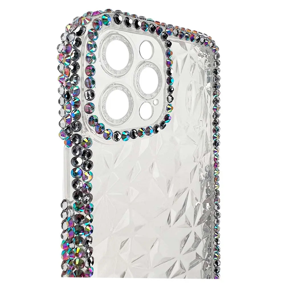 Estuche el rey marco iphone 12 pro max diamantes color transparente DIGITALSHOP