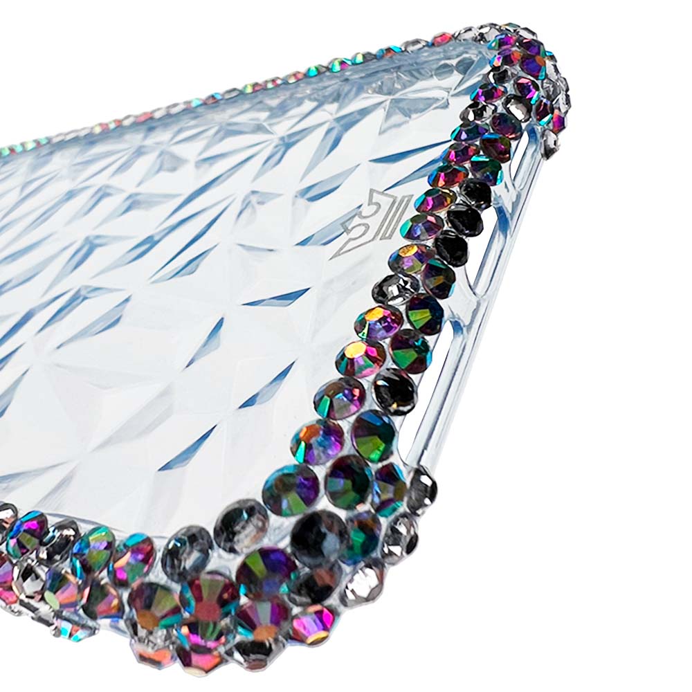 Estuche el rey marco iphone 13 pro max diamante transparente color celeste