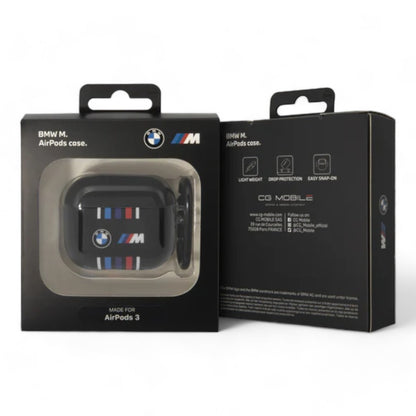 BMW silicone airpods 3 tpu case multiple colored lines black