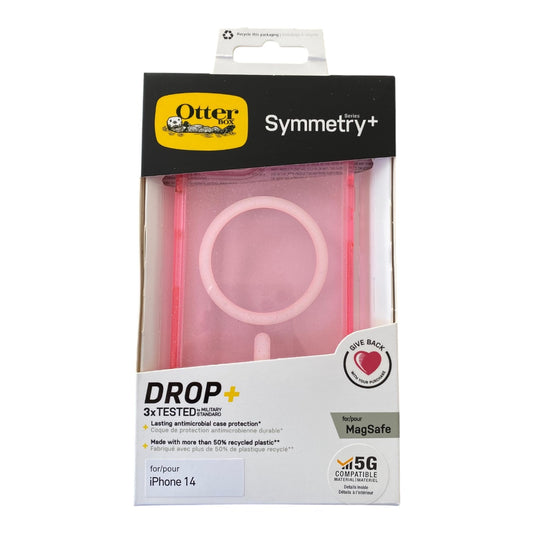 Estuche otterbox symmetry iphone 14 magsafe color rosado