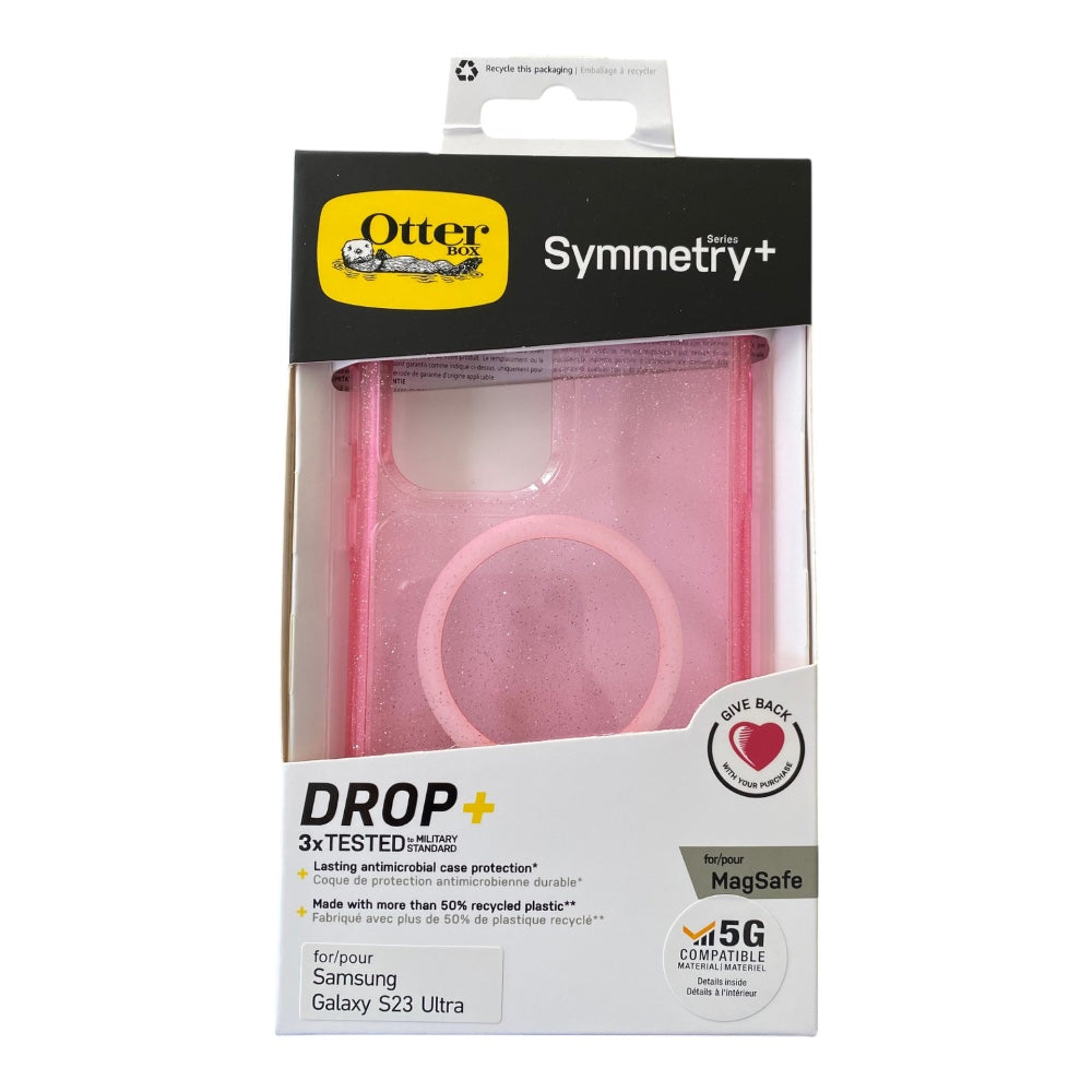 Estuche otterbox symmetry samsung s23 ultra magsafe color rosado