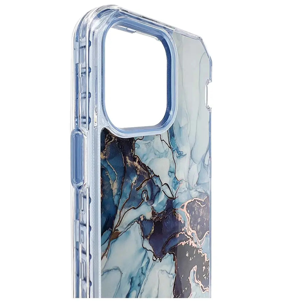 Estuche El Rey Marble Iphone 13 Pro Max Defender Color Azul DIGITALSHOP