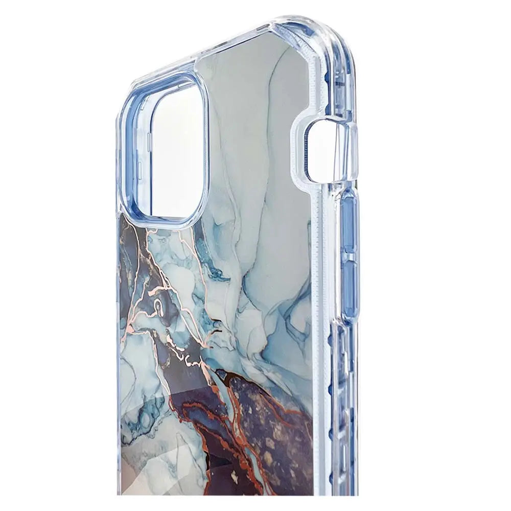 Estuche El Rey Marble Iphone 13 Pro Max Defender Color Azul DIGITALSHOP