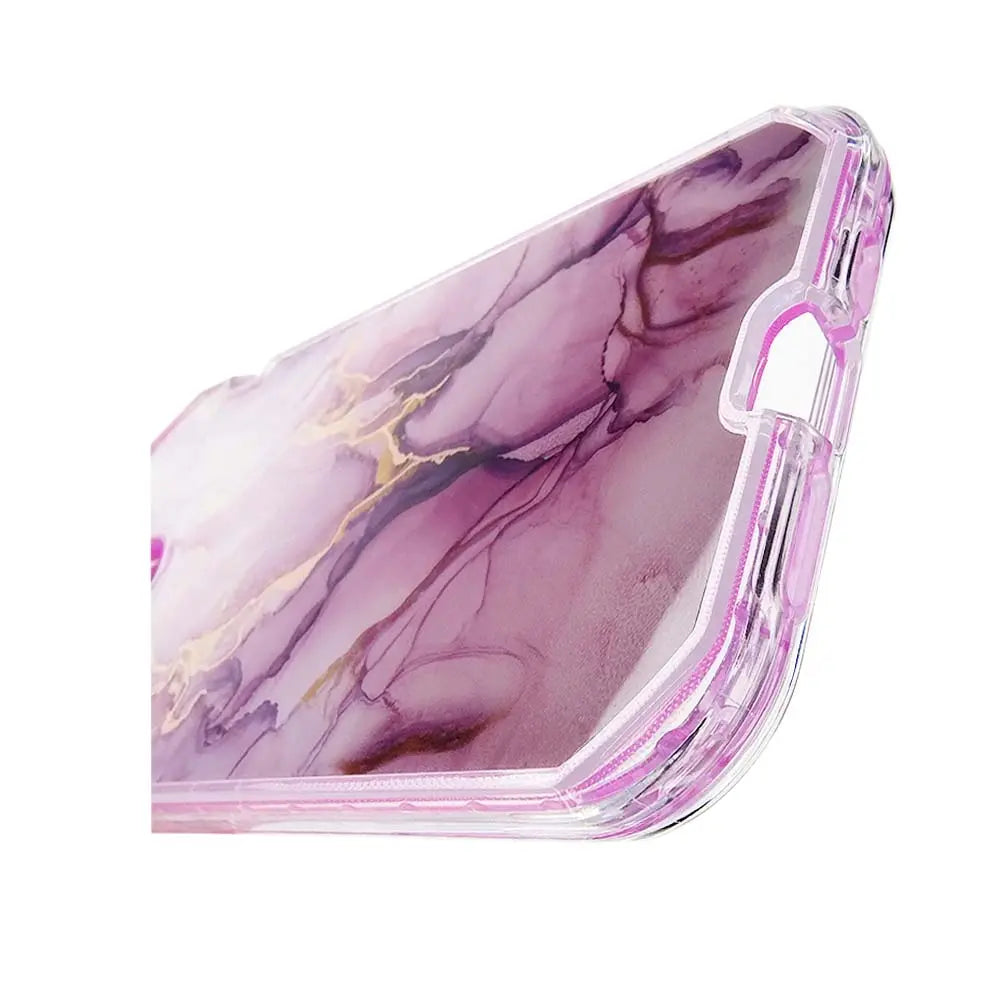 Estuche El Rey Marble Iphone 13 Pro Max Defender Color Morado DIGITALSHOP