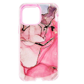 Estuche el rey marble iphone 13 pro max defender color fucsia