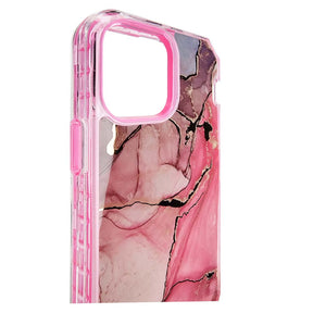 Estuche el rey marble iphone 13 pro max defender color fucsia