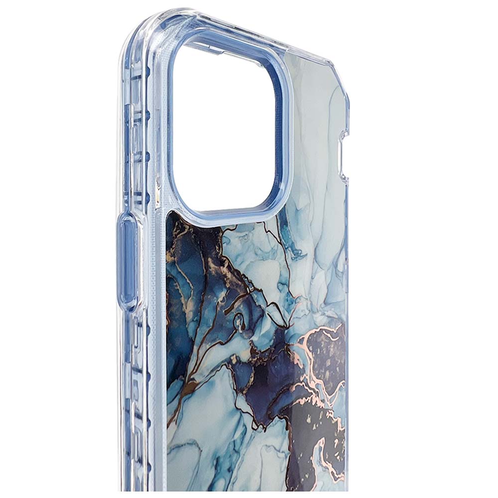 Case el Rey marble iphone 14 pro max defender Azul