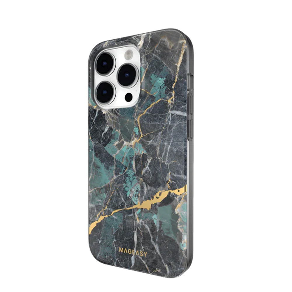 Estuche switcheasy marble iphone 14 pro max emerald blue color multicolor