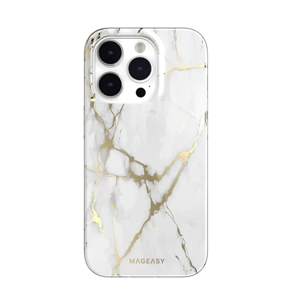 Estuche switcheasy marble iphone 14 pro max magsafe champagne white color multicolor