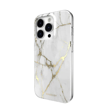 Estuche switcheasy marble iphone 14 pro max magsafe champagne white color multicolor