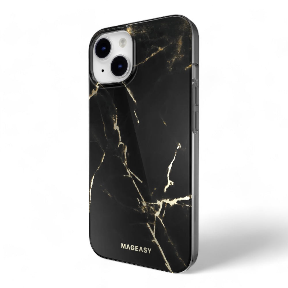 Estuche switcheasy marble m iphone 14 pearl black color negro